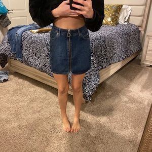 Top shop denim zip skirt